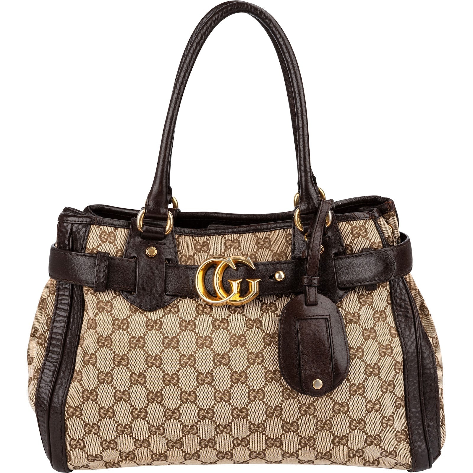 Gucci Monogram GG Canvas Leather Running Handbag