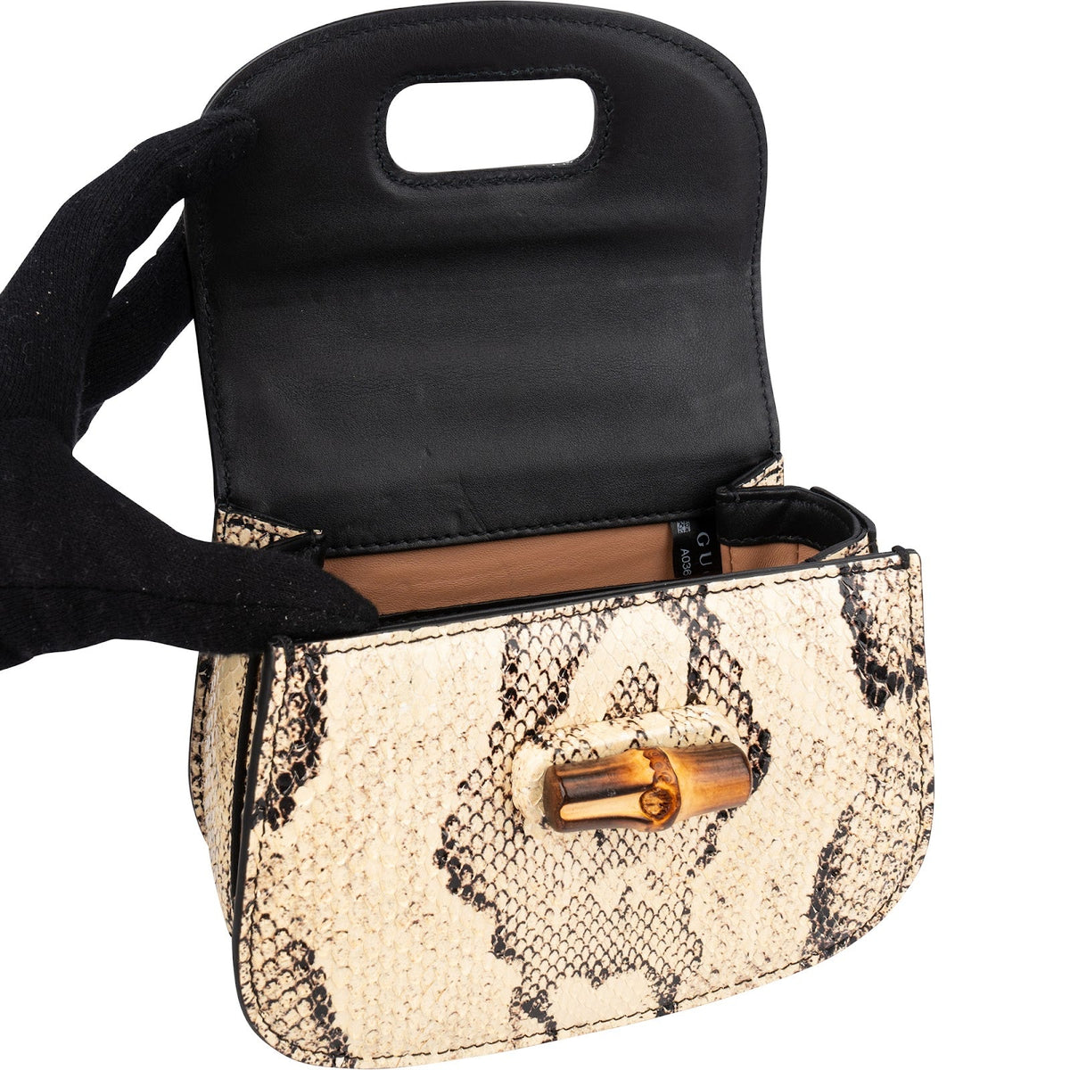 Gucci Multicolor Python Leather Bamboo 1947 Mini Top Handle Handbag