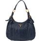 Prada Navy Calf Leather Vitello Daino Shoulder Bag