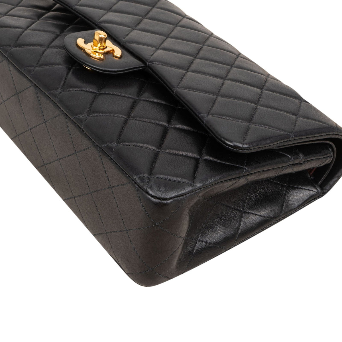 Chanel Quilted Lambskin Medium 24K Gold Double Flap Shoulder Bag