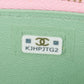 Chanel Pink Green Bicolor Quilted Lambskin Top Handle Vanity Case Crossbody Handbag