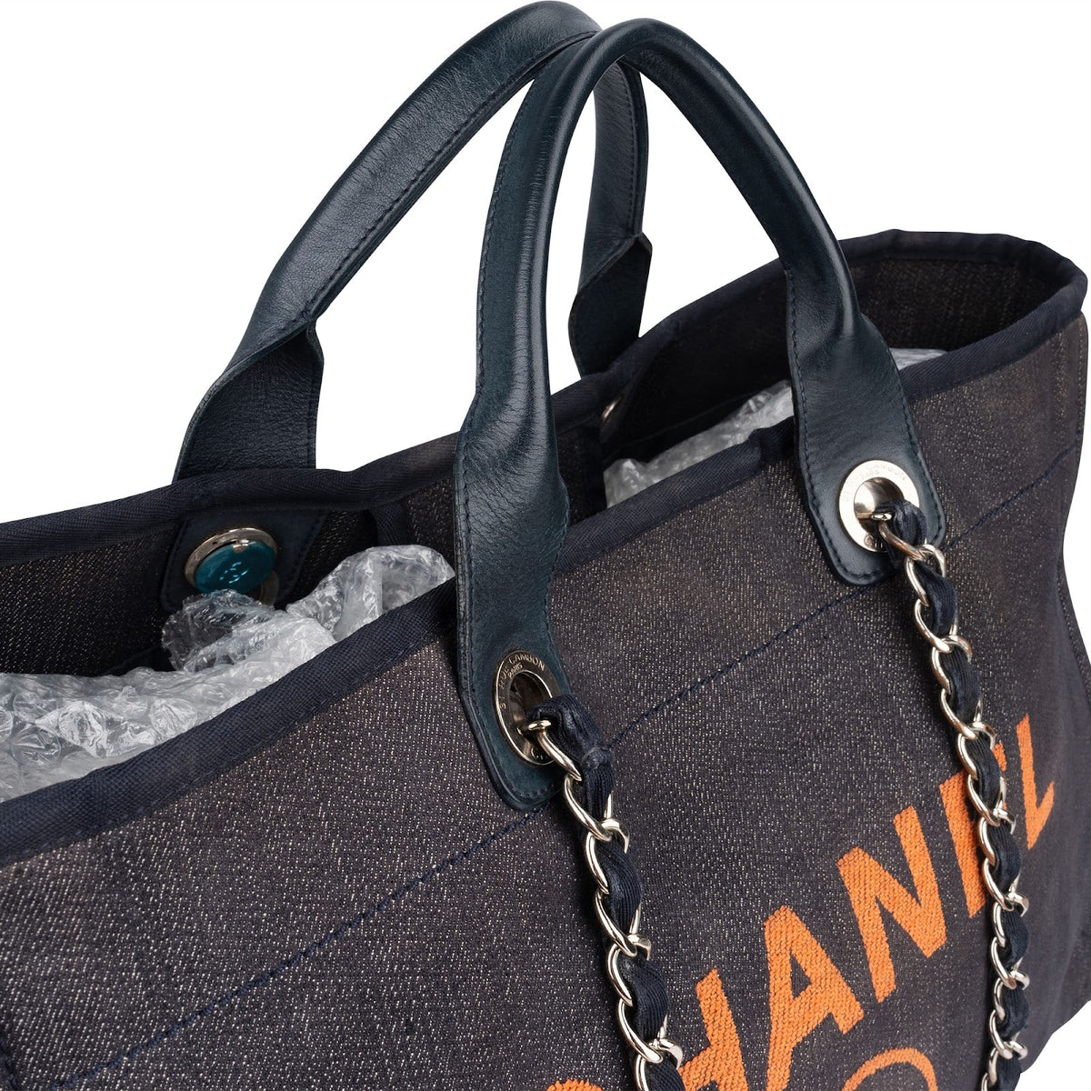Chanel Denim Deauville Tote Shoulder Bag