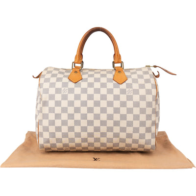 Louis Vuitton Damier Azur Monogram Speedy 30 Handbag