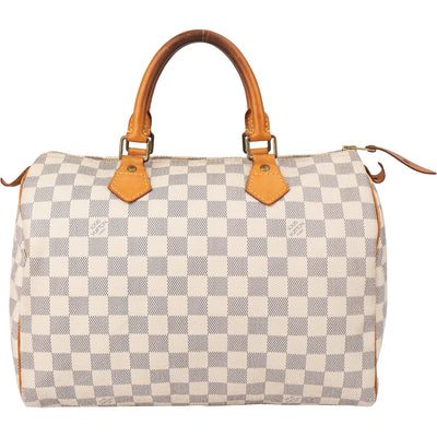 Louis Vuitton Damier Azur Monogram Speedy 30 Handbag