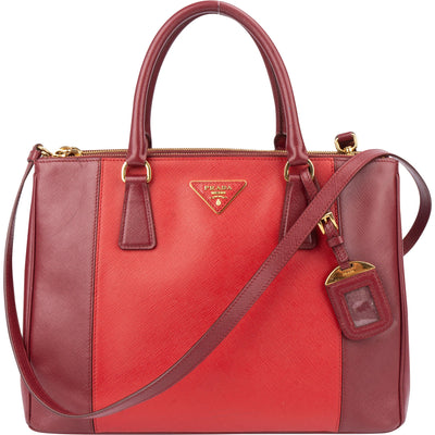Prada Bicolor Saffiano Leather Galleria Handbag