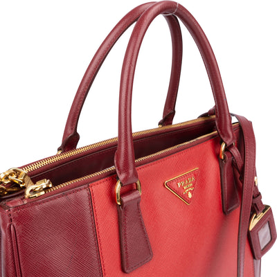 Prada Bicolor Saffiano Leather Galleria Handbag
