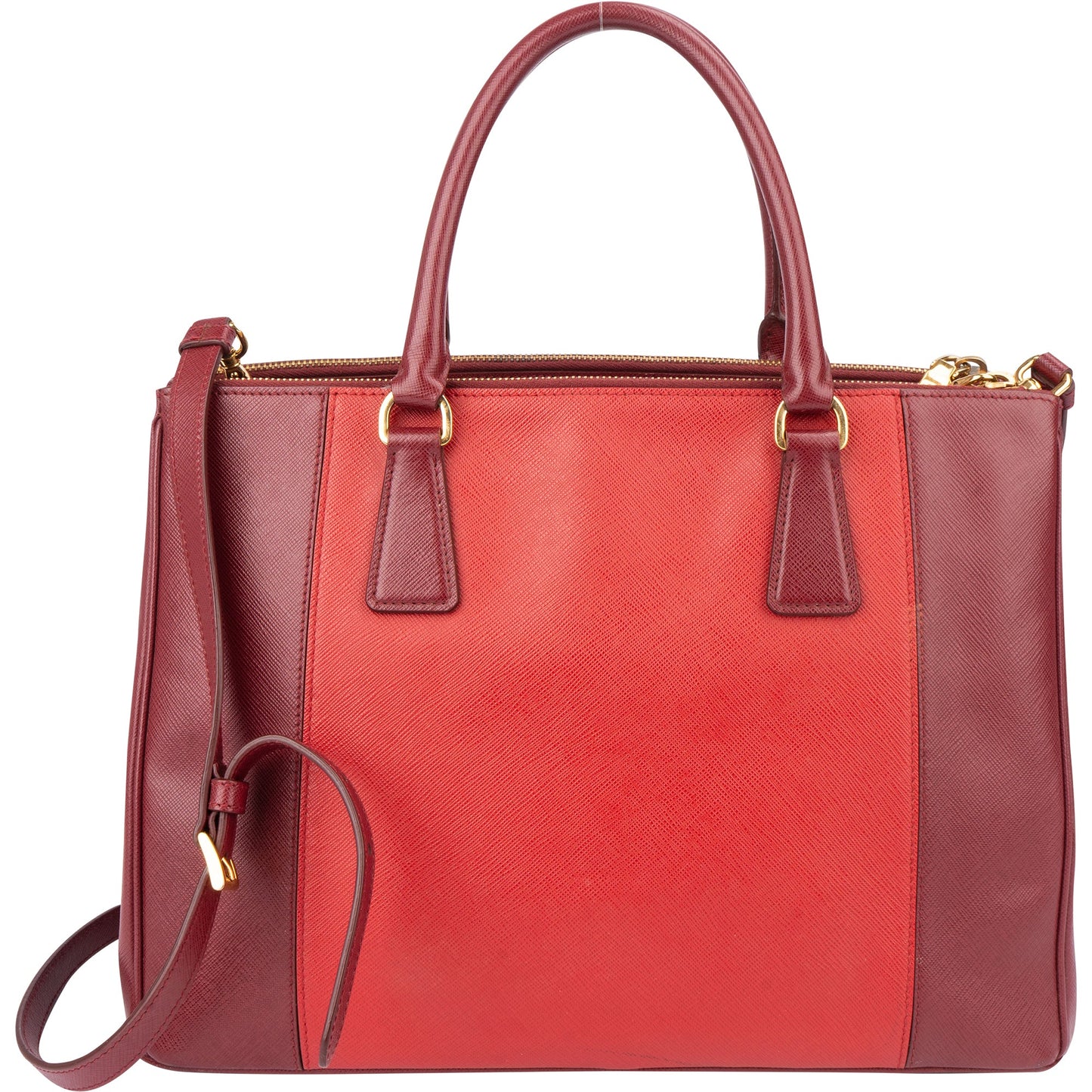 Prada Bicolor Saffiano Leather Galleria Handbag