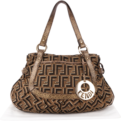 Fendi Canvas Zucca Monogram Shoulder Bag