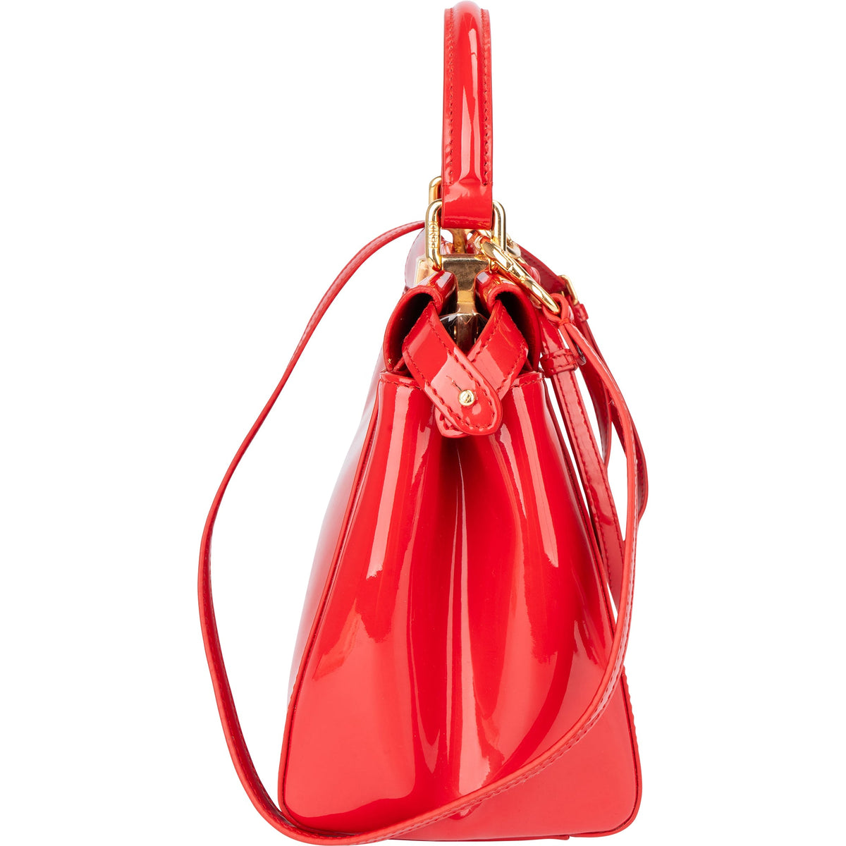 Fendi Peekaboo aus rotem Lackleder – Ansicht 6