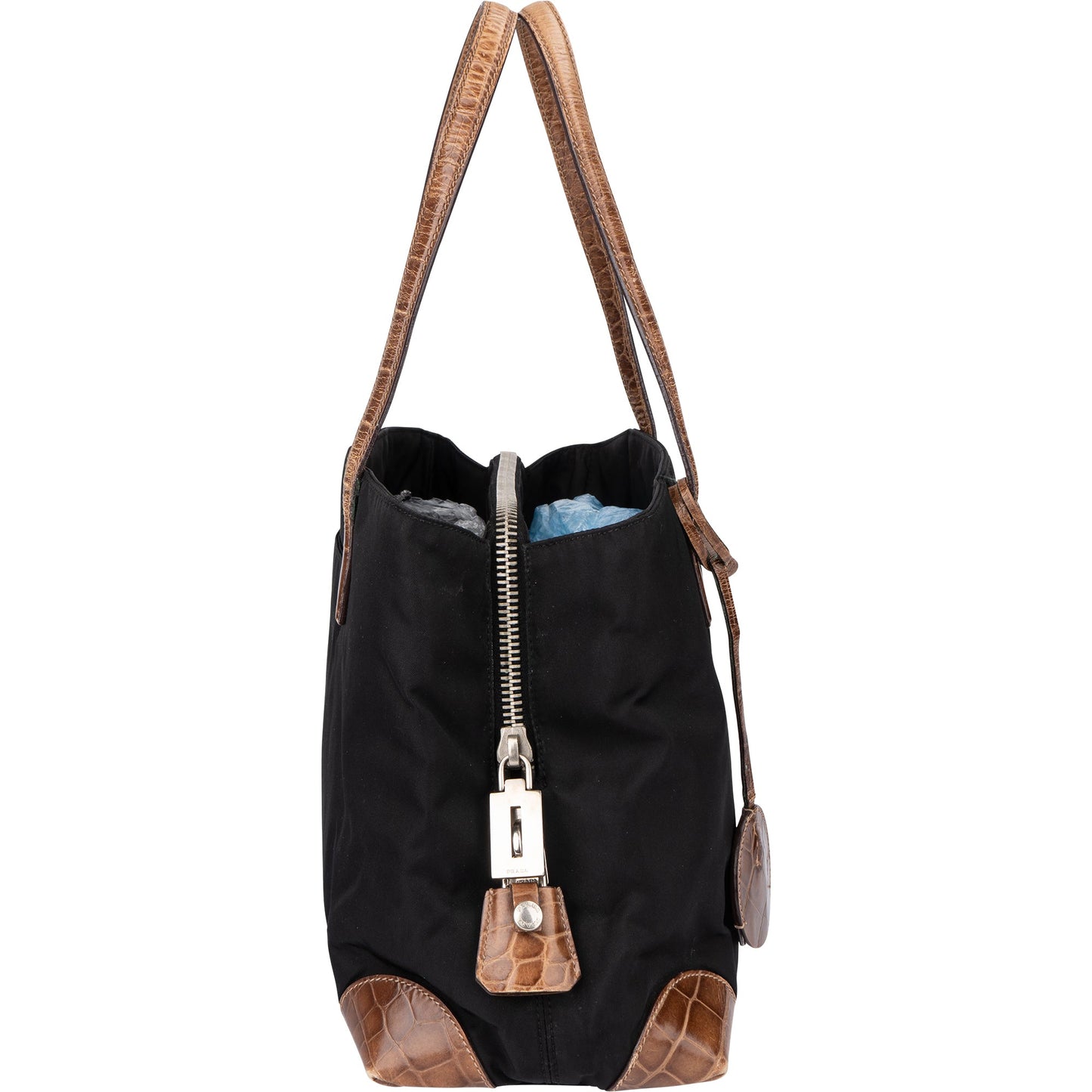 Prada Nylon Croco Optic Triangle Handbag