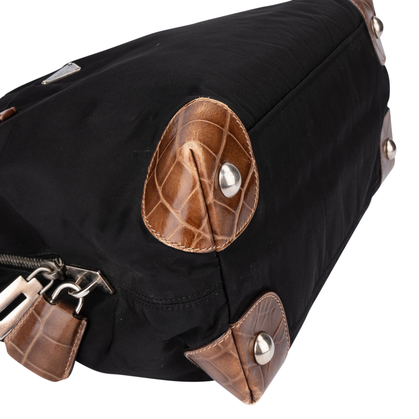 Prada Nylon Croco Optic Triangle Handbag