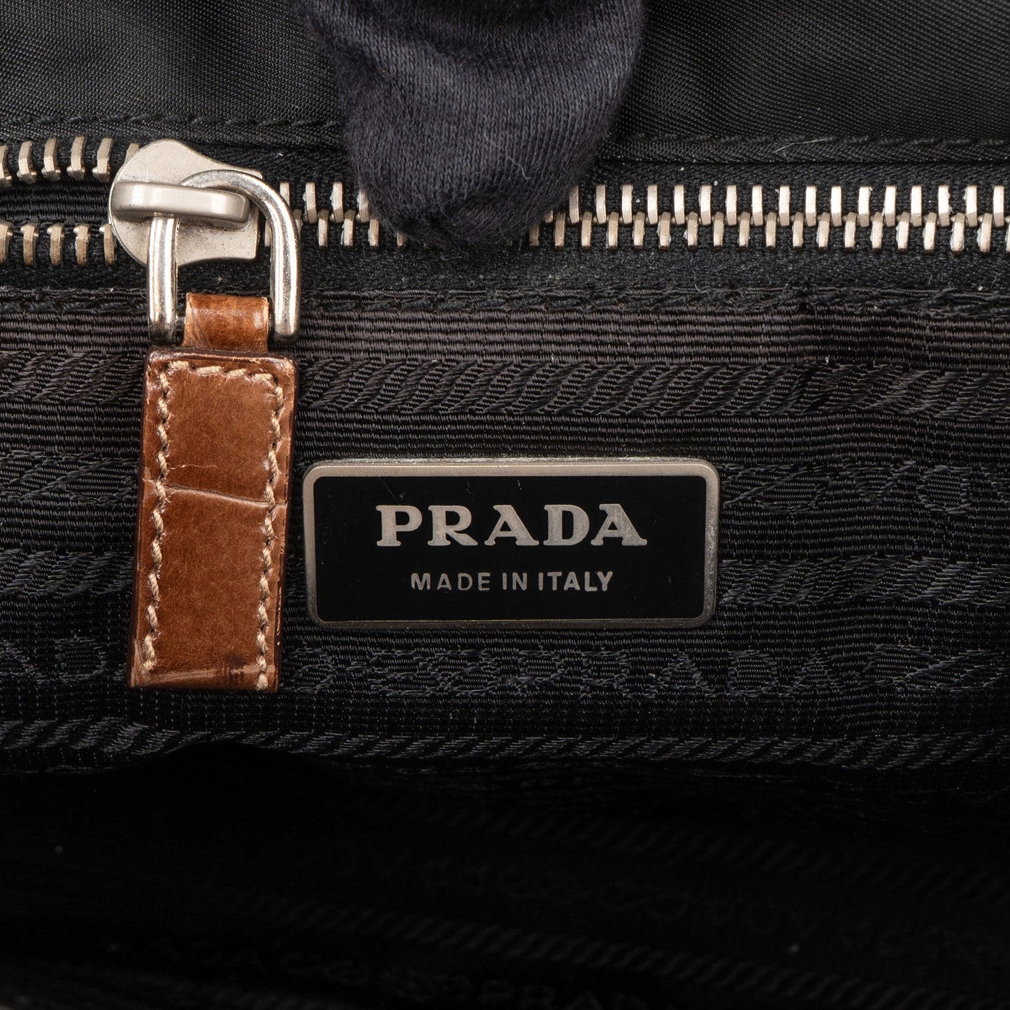 Prada Nylon Croco Optic Triangle Handbag