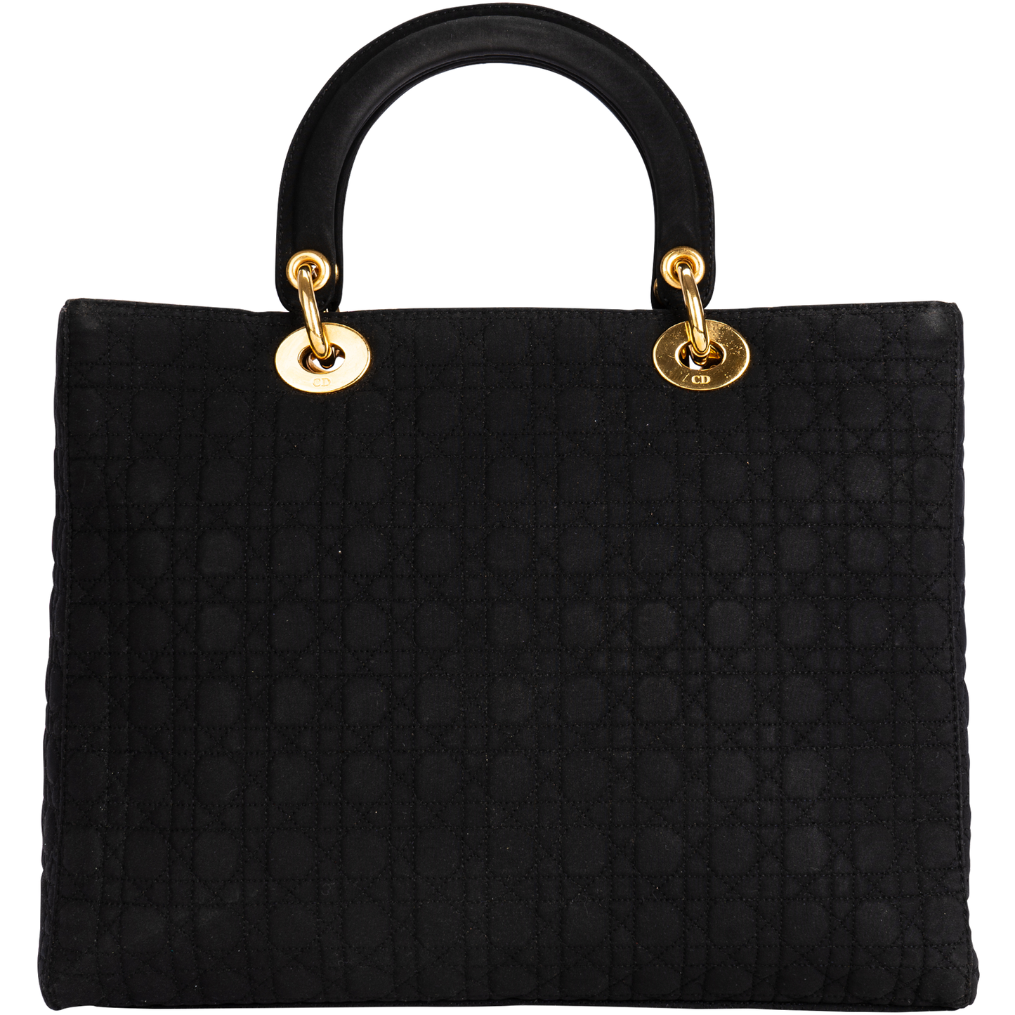 Christian Dior Black Cotton Lady Dior Handbag