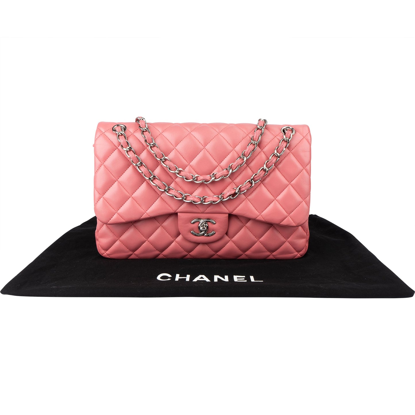 Chanel Quilted Lambskin Jumbo Double Flap Crossbody Bag