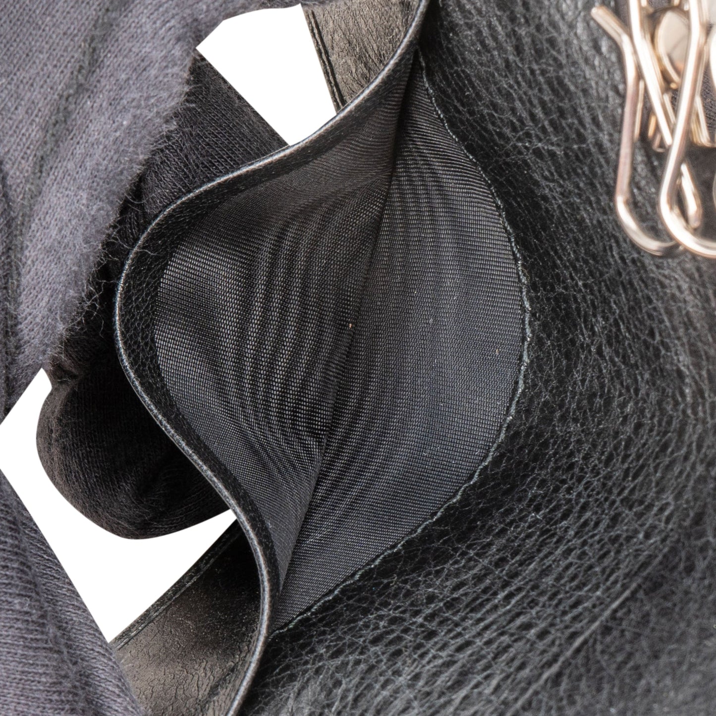 Balenciaga Black Leather Classic Key Holder