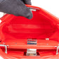 Fendi Red Leather Spikes Mini Peekaboo Handbag