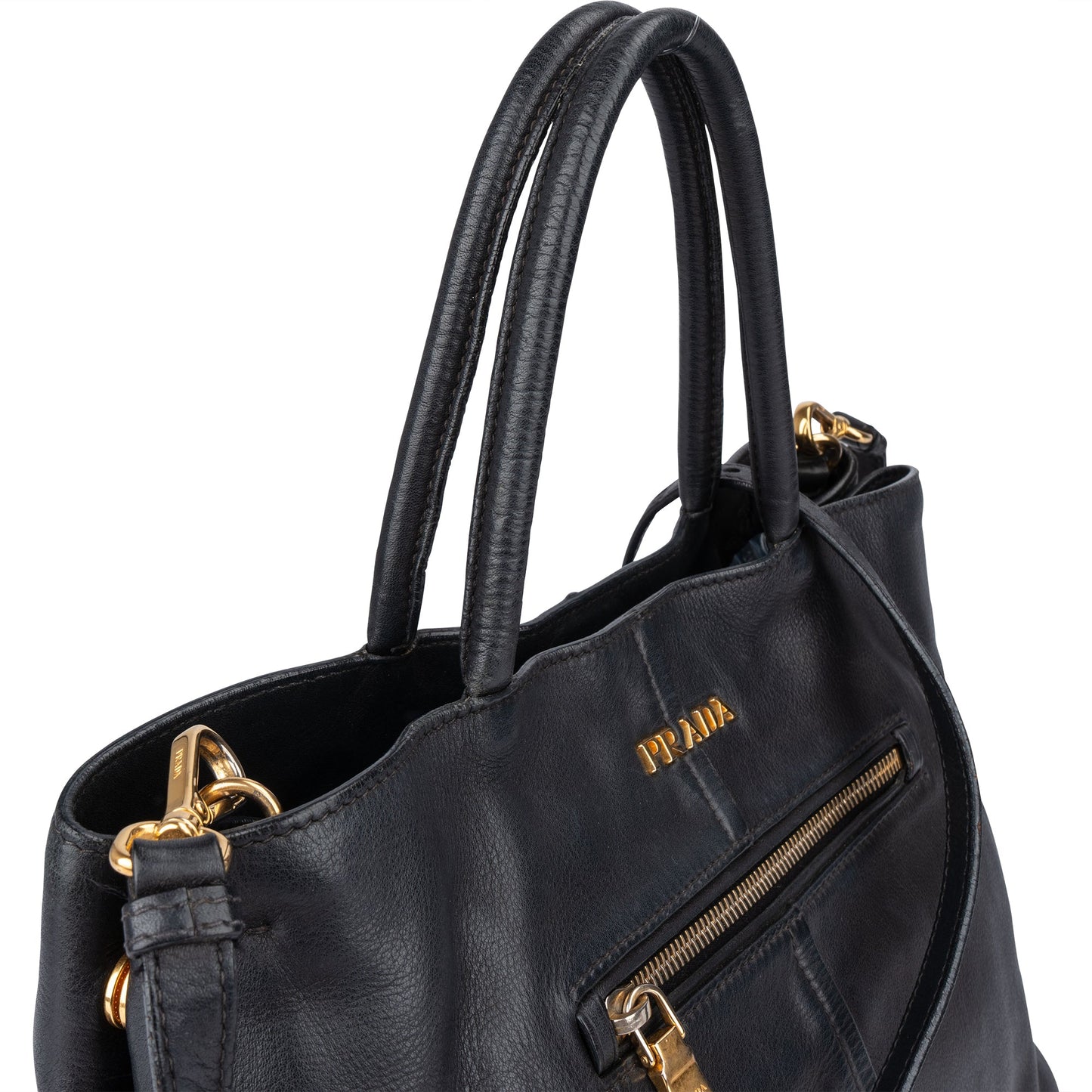 Prada Black Calf Leather City Handbag