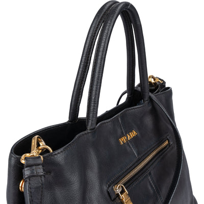 Prada Black Calf Leather City Handbag