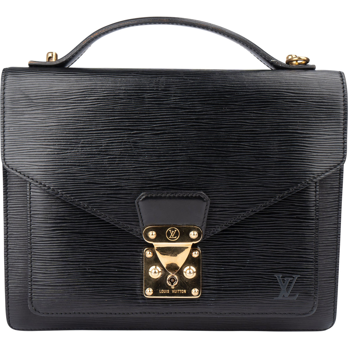 Louis Vuitton Noir Epi Leather Monceau Handbag