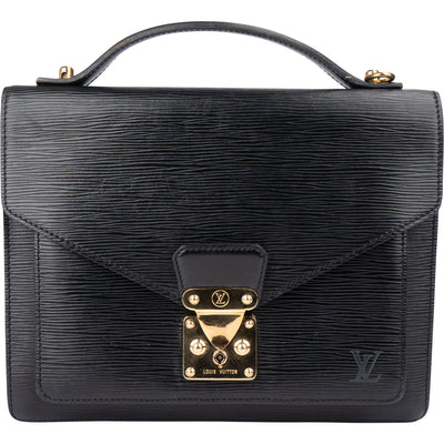 Louis Vuitton Noir Epi Leather Monceau Handbag
