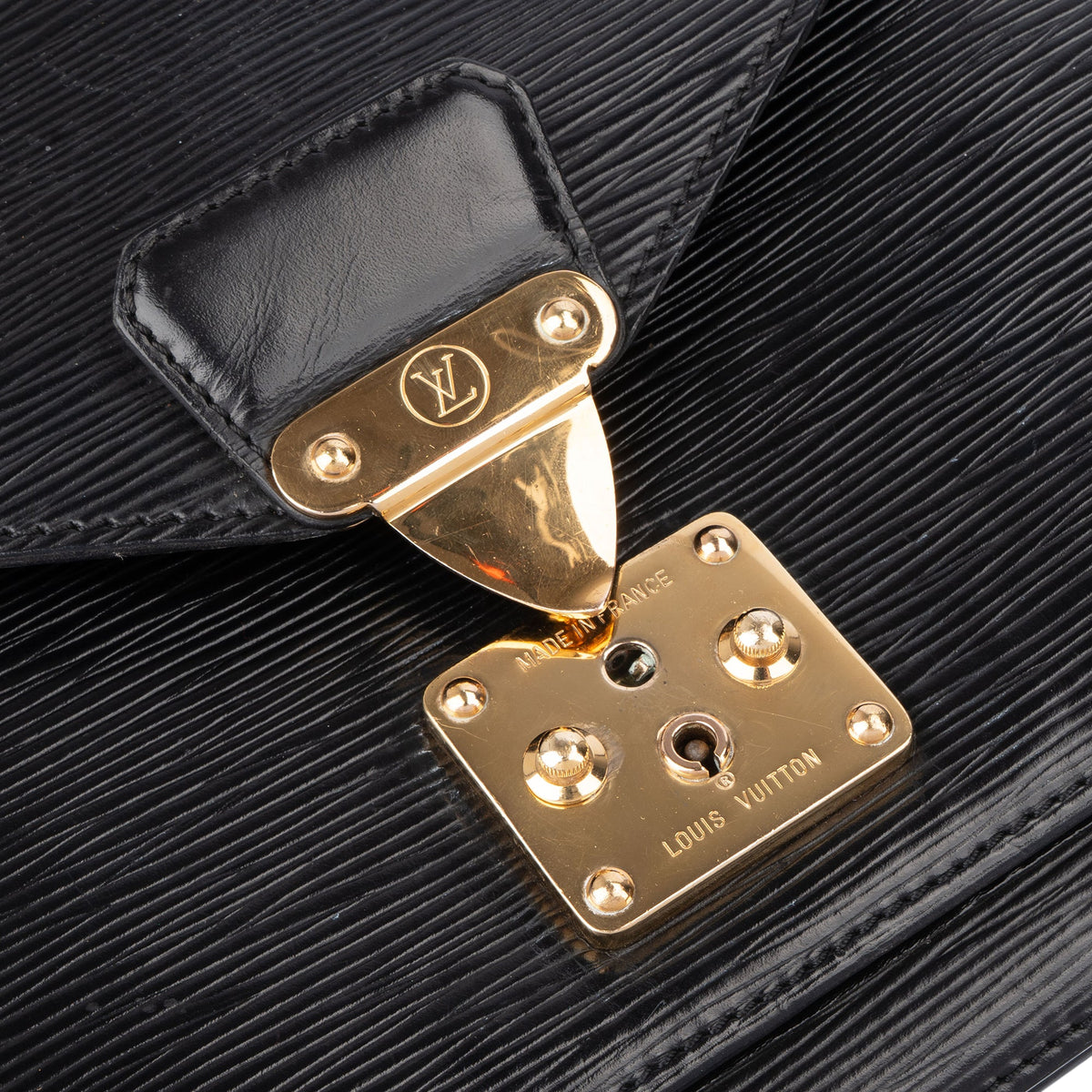 Louis Vuitton Noir Epi Leather Monceau Handbag