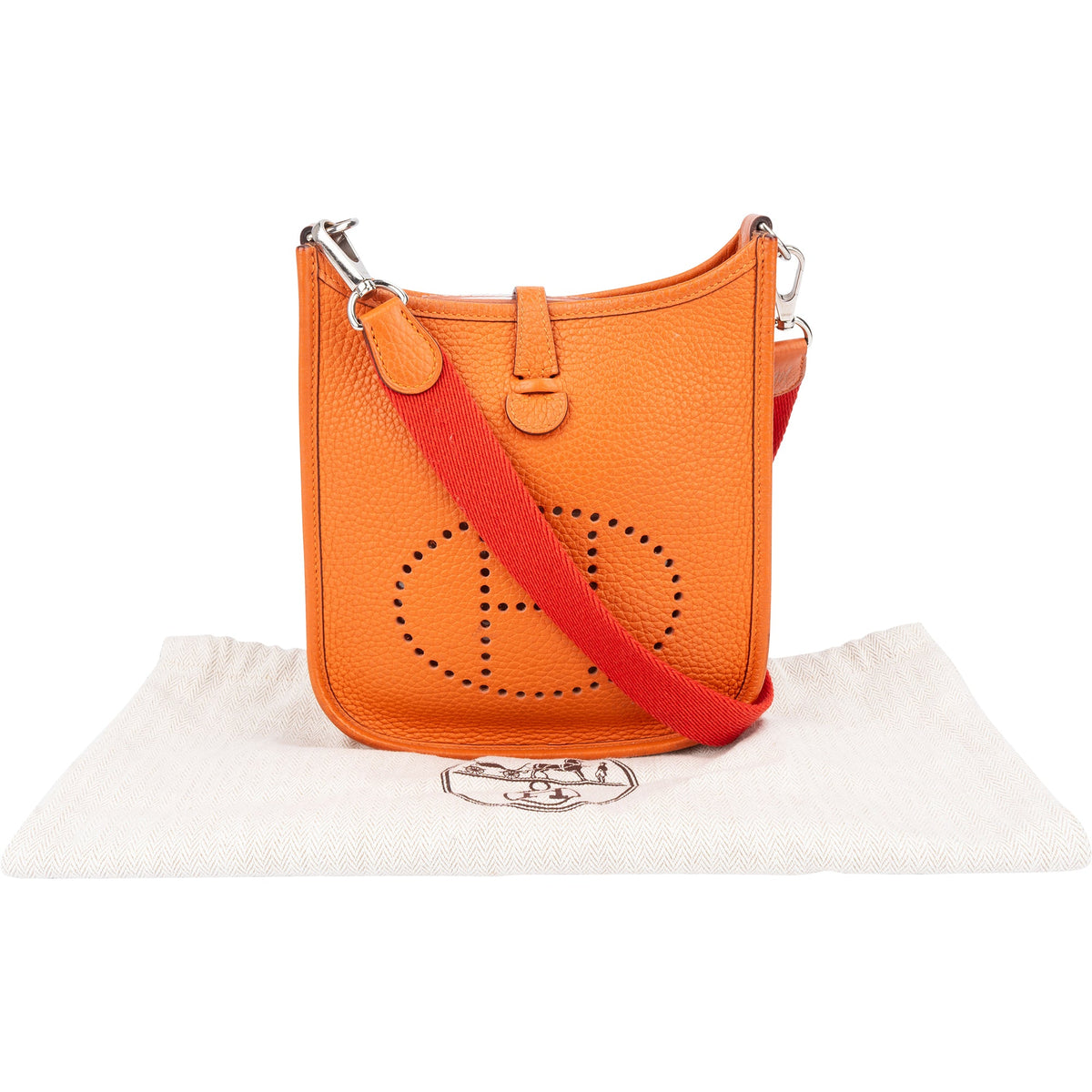 Hermès Orange Clemence Leather Evelyne 16 Crossbody Bag