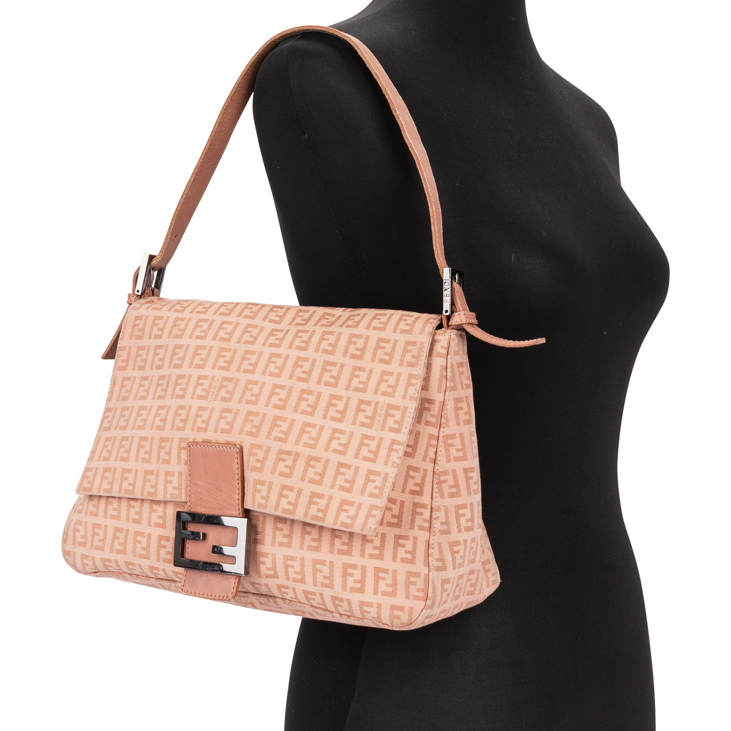 Fendi Zucchino Mamma Baguette Shoulder Bag