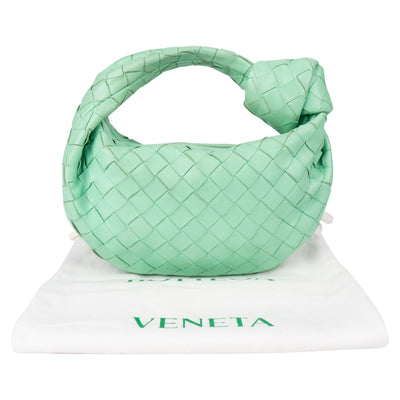 Bottega Veneta Green Intrecciato Leather Mini Jodie Handbag