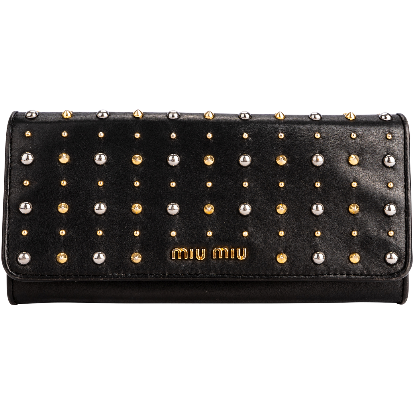 Miu Miu Studded Zip Around Wallet