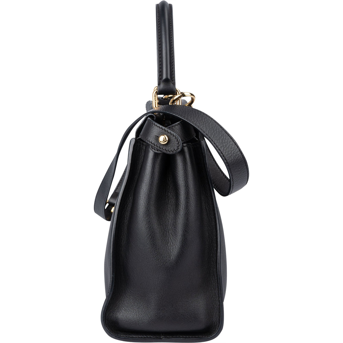 Fendi Black Leather Peekaboo Handbag