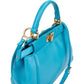 Fendi Peekaboo aus blauem Leder – Ansicht 3