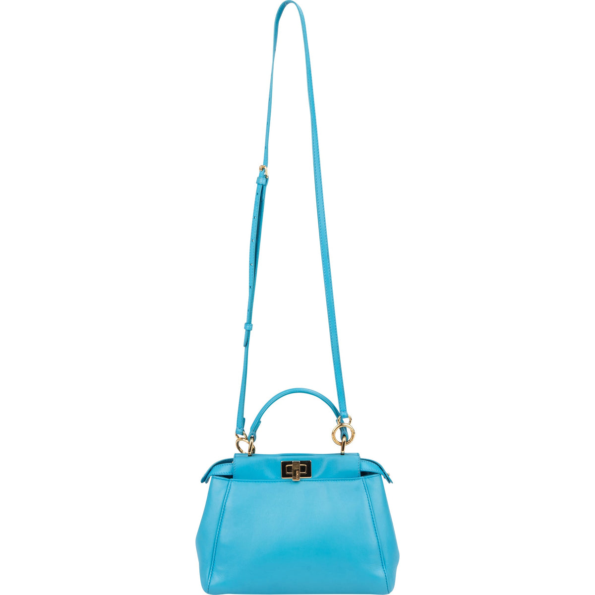 Fendi Peekaboo aus blauem Leder – Ansicht 7