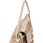 Gucci GG Monogram Braided Leather Bamboo Handbag