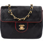 Chanel Quilted Bicolor Lambskin 24K Gold Single Flap Crossbody Bag