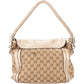 Gucci GG Monogram Braided Leather Bamboo Handbag