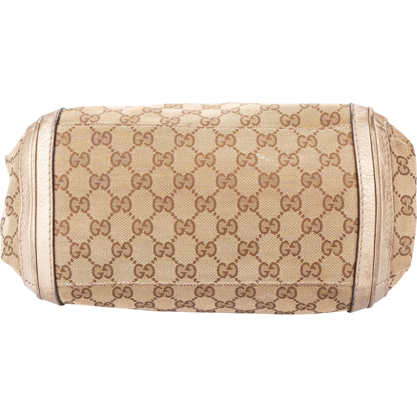 Gucci GG Monogram Braided Leather Bamboo Handbag