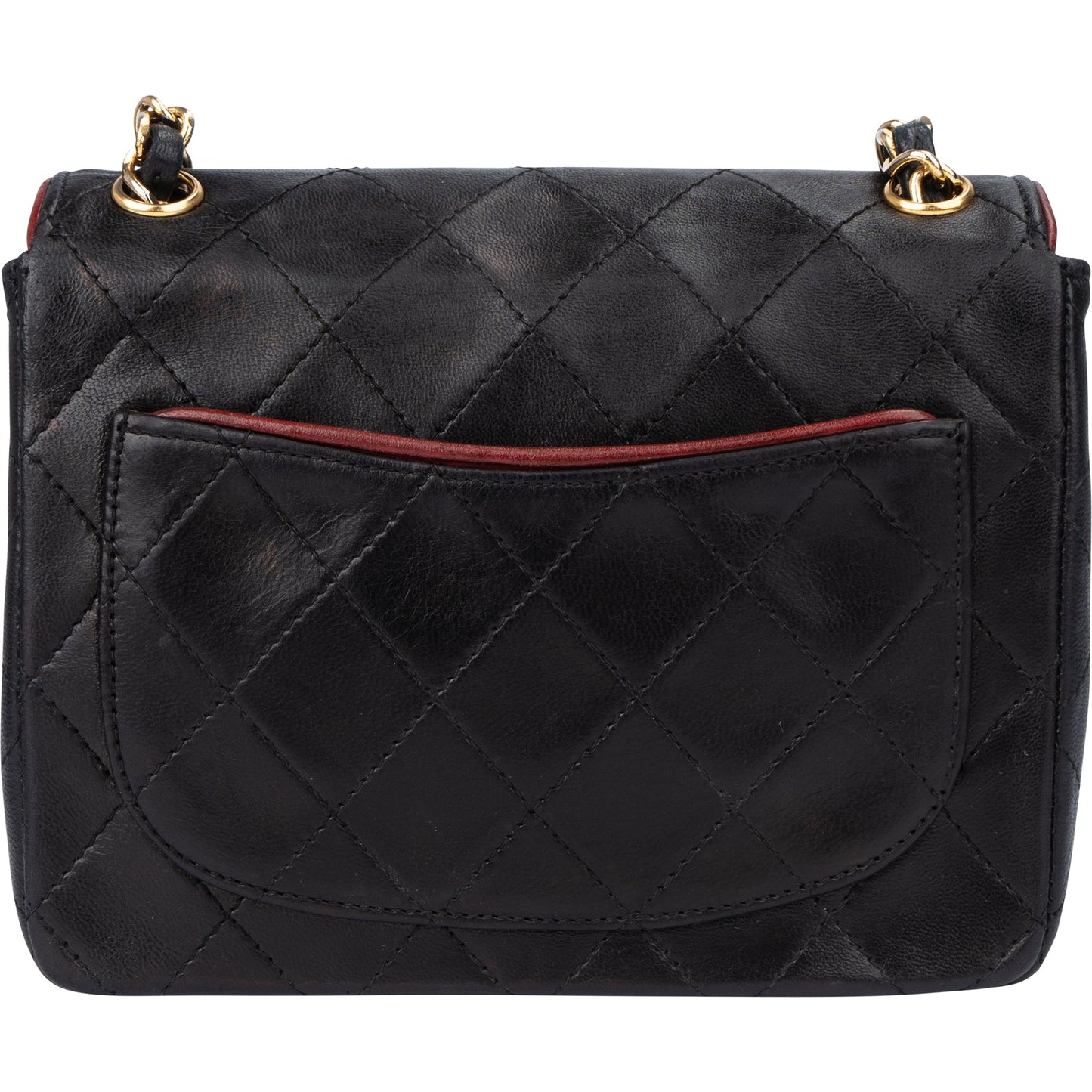 Chanel Quilted Bicolor Lambskin 24K Gold Single Flap Crossbody Bag