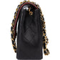 Chanel Quilted Bicolor Lambskin 24K Gold Single Flap Crossbody Bag