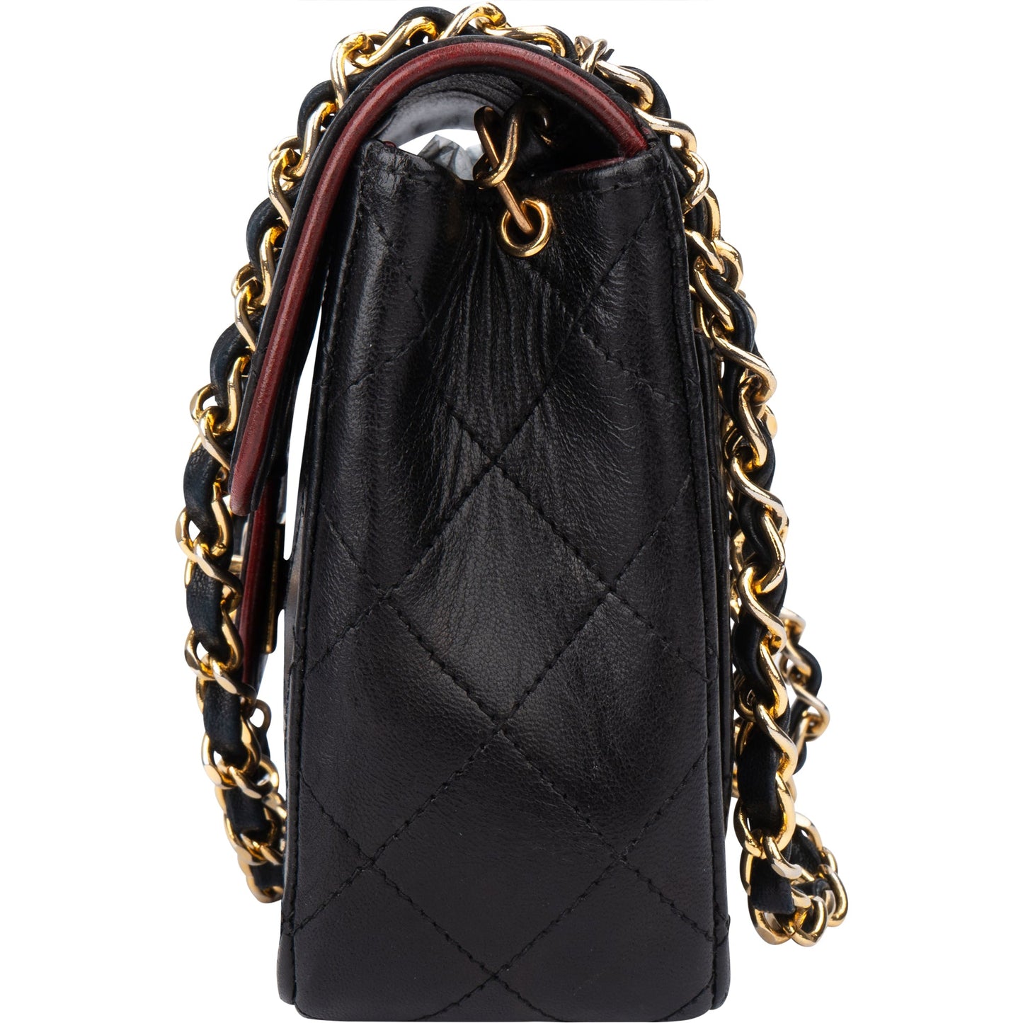 Chanel Quilted Bicolor Lambskin 24K Gold Single Flap Crossbody Bag
