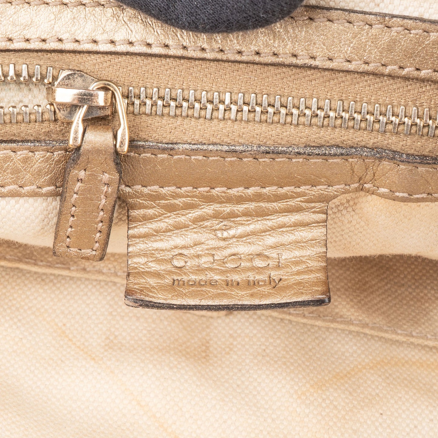 Gucci GG Monogram Braided Leather Bamboo Handbag