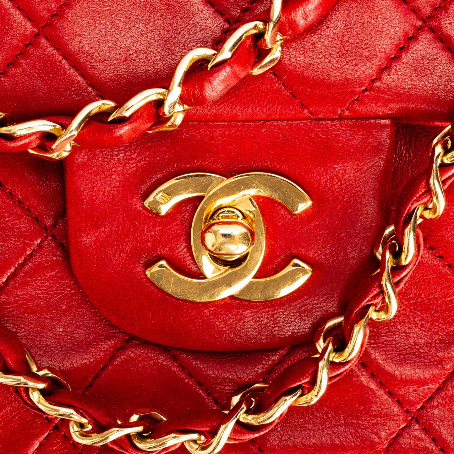 Chanel Quilted Lambskin 24K Gold Small Double Flap Bag