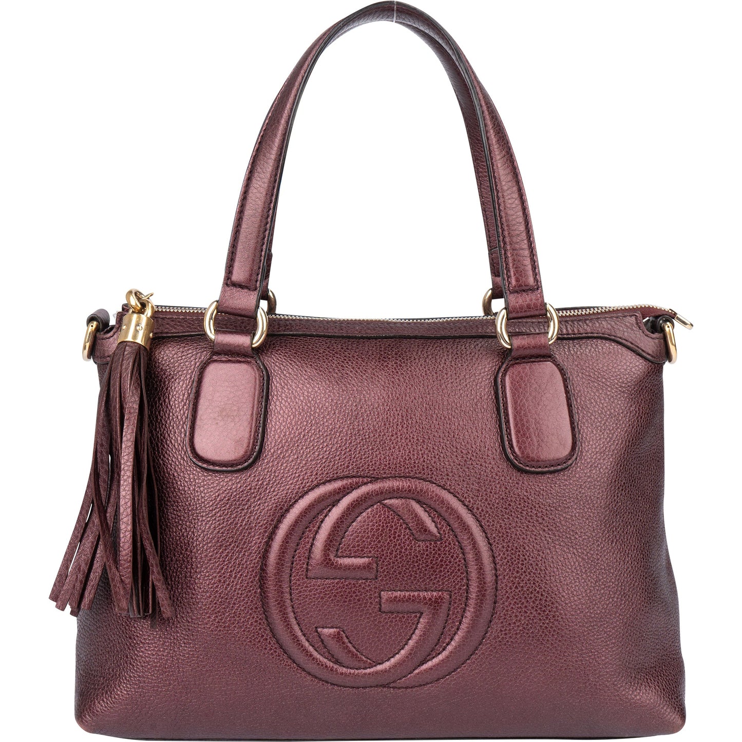 Gucci Metallic Leather GG Soho Handbag