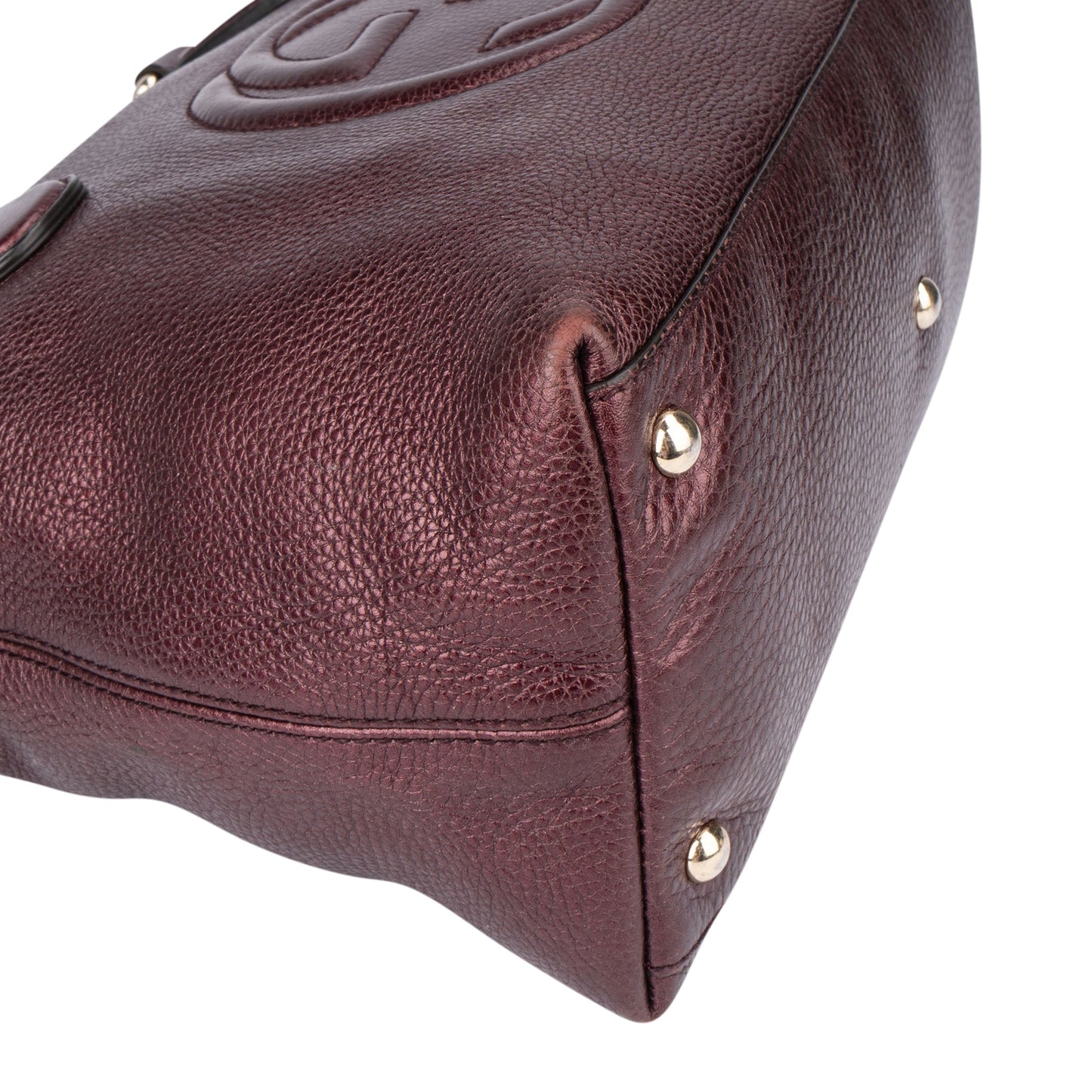 Gucci Metallic Leather GG Soho Handbag