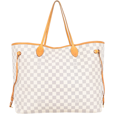 Louis Vuitton Damier Azur Monogram Neverfull GM Shopper Handbag