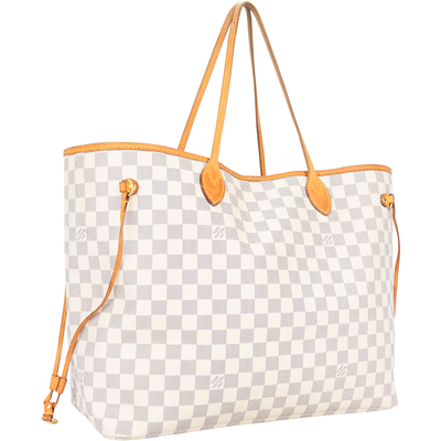 Louis Vuitton Damier Azur Monogram Neverfull GM Shopper Handbag