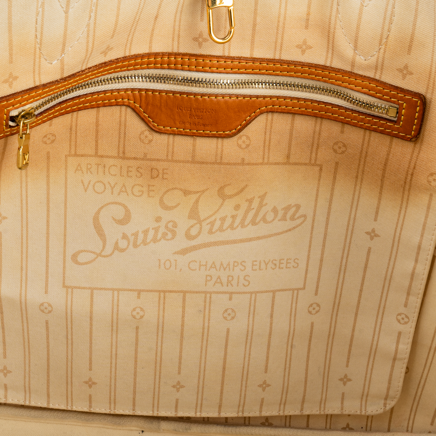 Louis Vuitton Damier Azur Monogram Neverfull GM Shopper Handbag