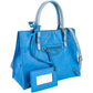 Balenciaga – Blaue Papier-Handtasche aus Leder