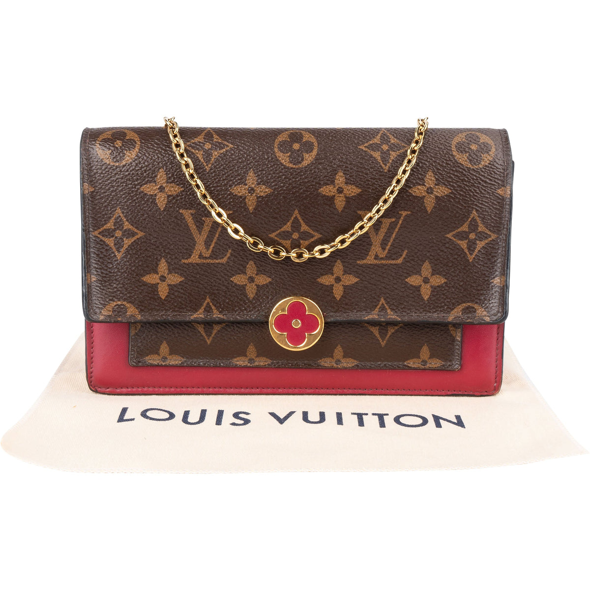 Louis Vuitton Monogram Canvas Flore Wallet On Chain Crossbody Bag