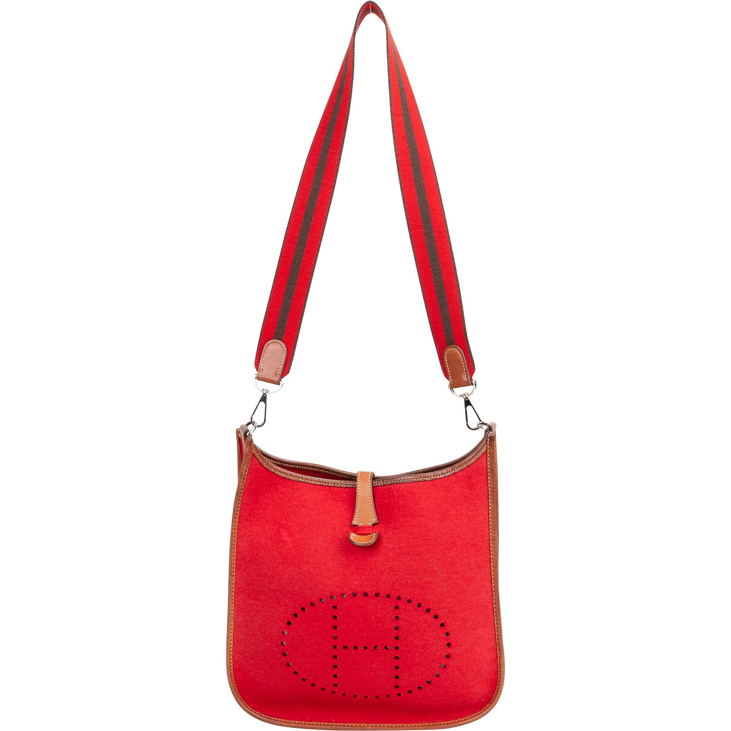 Hermès Rouge Wool Felt Evelyne PM Crossbody Bag