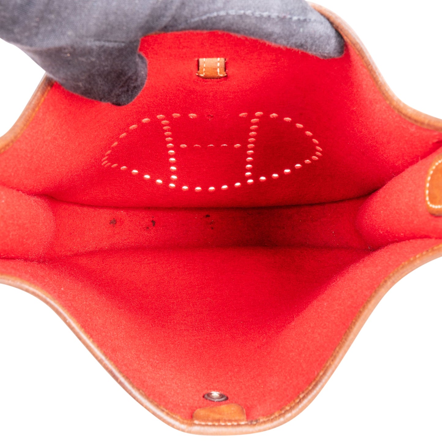 Hermès Rouge Wool Felt Evelyne PM Crossbody Bag